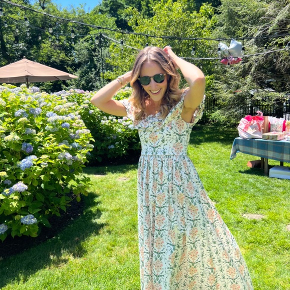 AGUA BY AGUA BENDITA Espliego cotton floral maxi dress - Small (S) - Picture 2 of 3